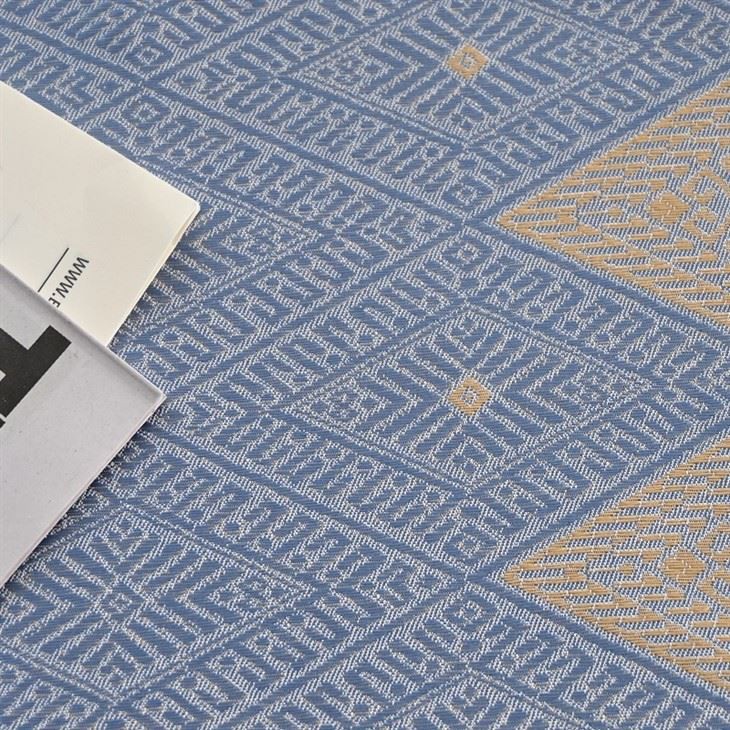Blue Lake Gold Jacquard Curtain Fabrics best