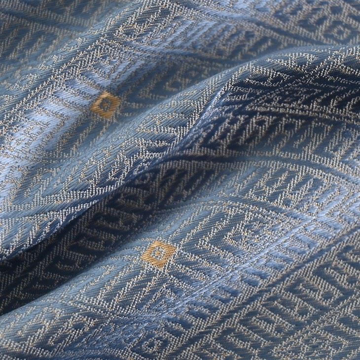 Kain Tirai Biru Lake Gold Jacquard